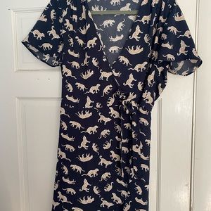 J. Crew Factory Wrap Dress in animal print